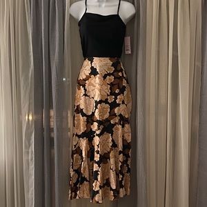 Satin Floral Skirt